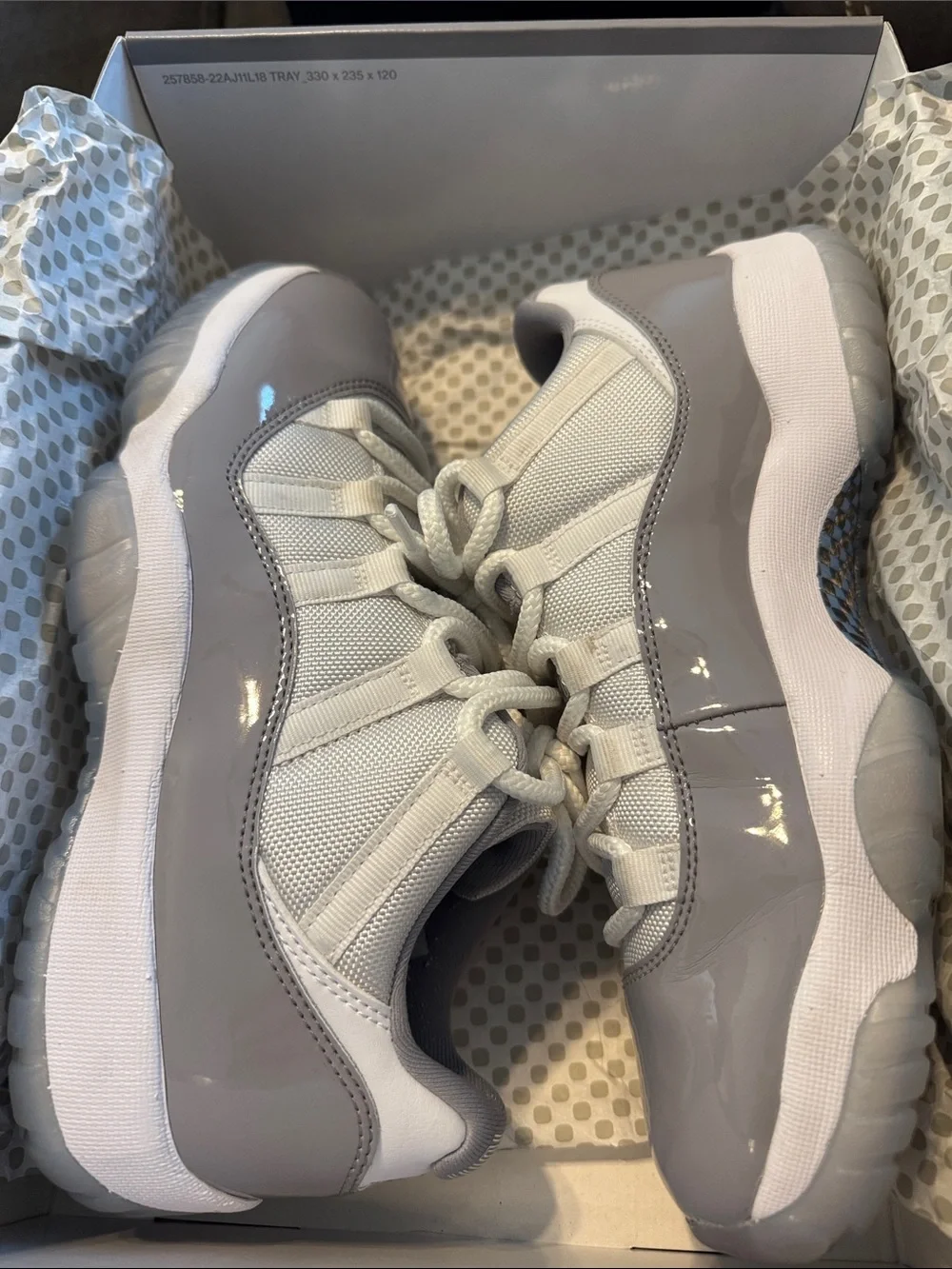 Jordan 11 Retro Low — White & Gray Men's Sneaker